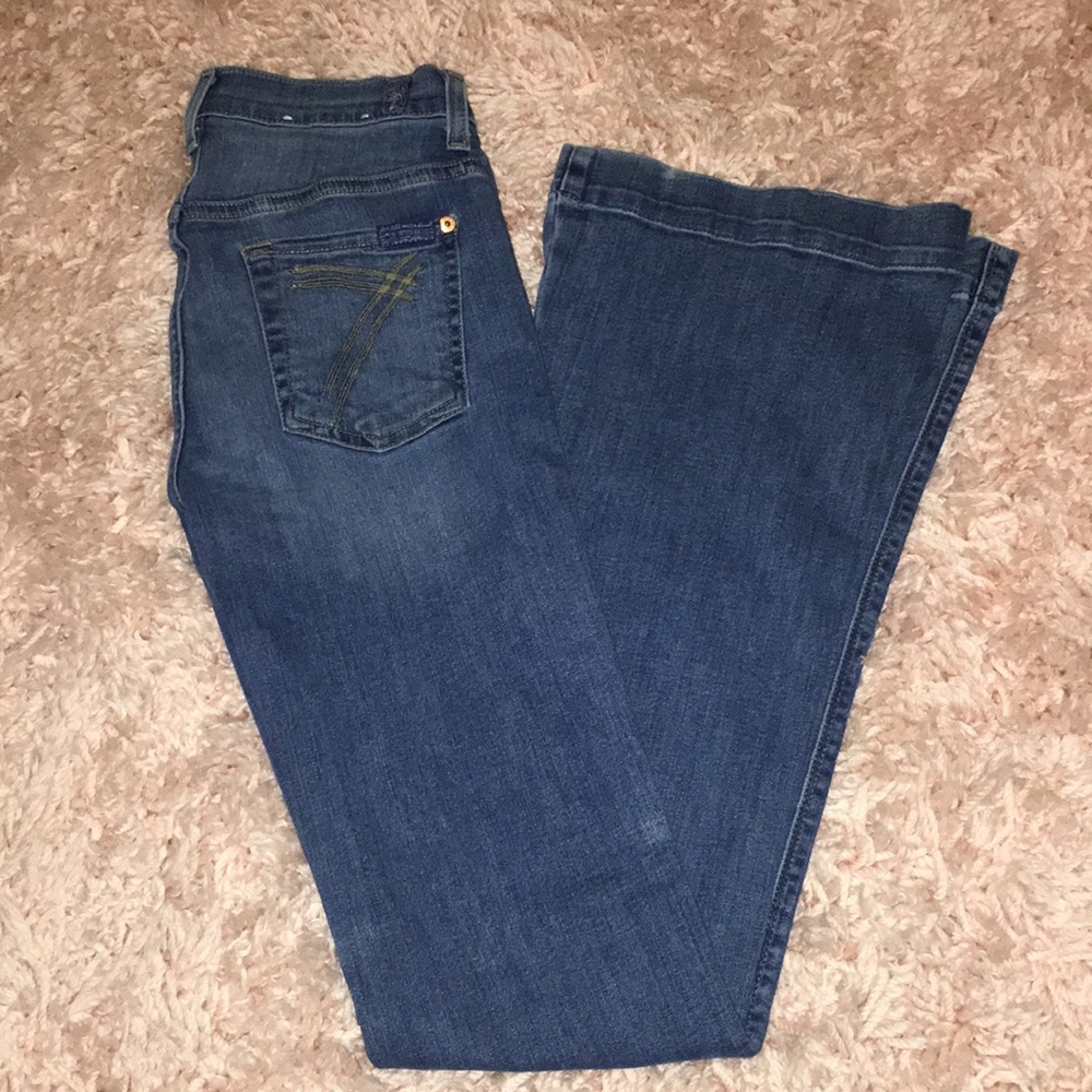 7 for all mankind long dojo trouser flare jeans